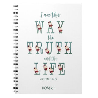 Caderno Espiral Eu sou o caminho da verdade e da tipografia da vid