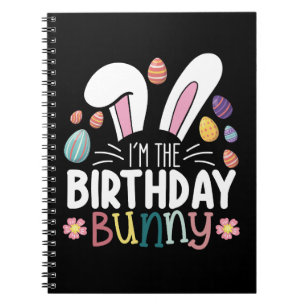 Caderno Espiral Eu Sou o Coelho de Aniversário da Páscoa Roupas de