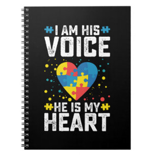 Caderno Espiral Eu Sou Sua Voz Ele É Meu Coração Autismo Mãe Pai