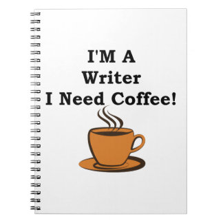 Caderno Espiral Eu sou um escritor, mim preciso o café!