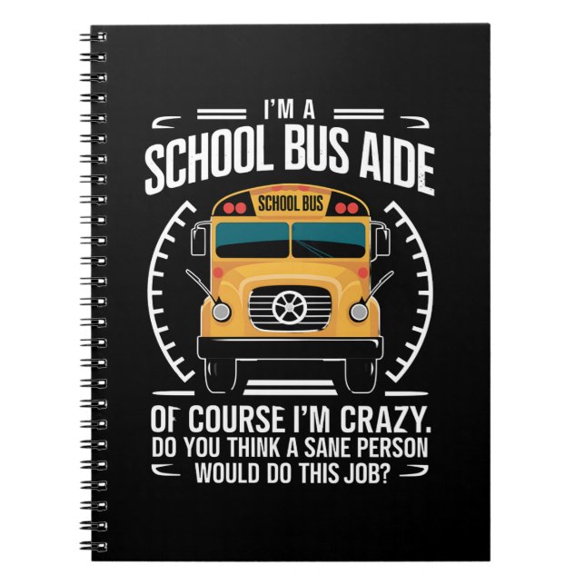 Caderno Espiral Eu sou um ônibus escolar, perto da escola. (Frente)