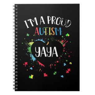 Caderno Espiral Eu sou um orgulhoso Autismo Yaya Autismo t-shirt d