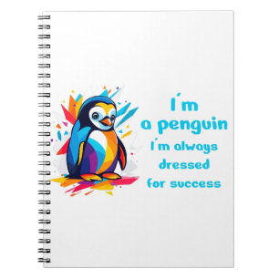 Caderno Espiral Eu sou um pinguim vestido para o sucesso
