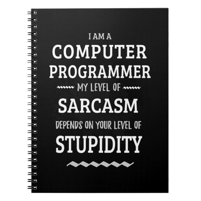 Caderno Espiral Eu Sou Um Programador De Computador (Frente)