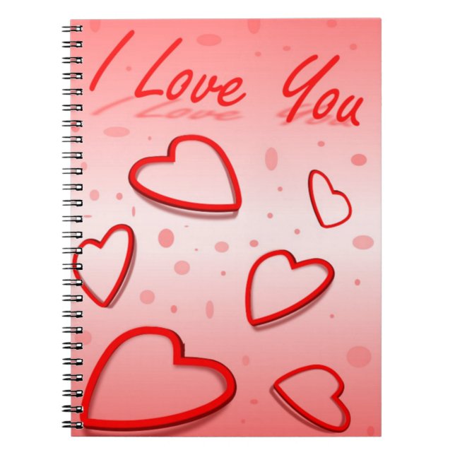 CADERNO ESPIRAL "EU TE AMO" CORAÇÕES (Frente)