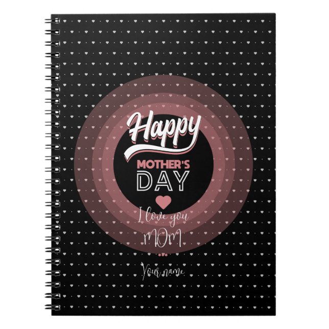 Caderno Espiral Eu te amo mãe (Frente)