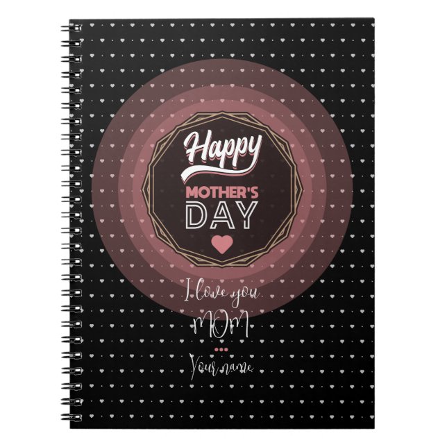 Caderno Espiral Eu te amo mãe (Frente)