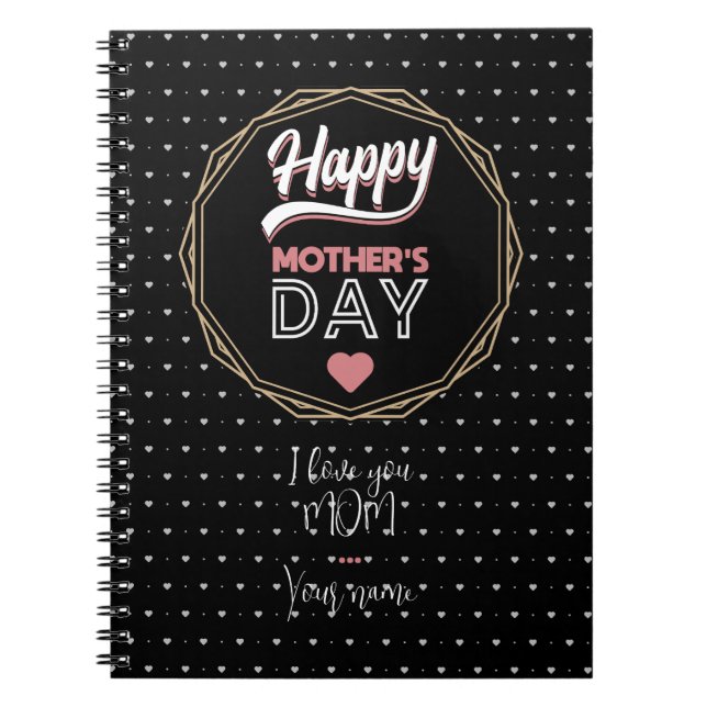 Caderno Espiral Eu te amo mãe (Frente)