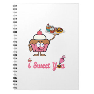 Caderno Espiral Eu te juro com um Cupcake