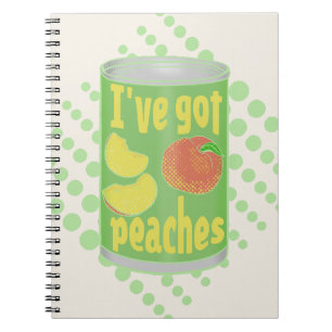 Caderno Espiral Eu tenho pêssegos Tin de fruta