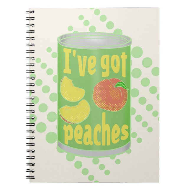 Caderno Espiral Eu tenho pêssegos Tin de fruta (Frente)
