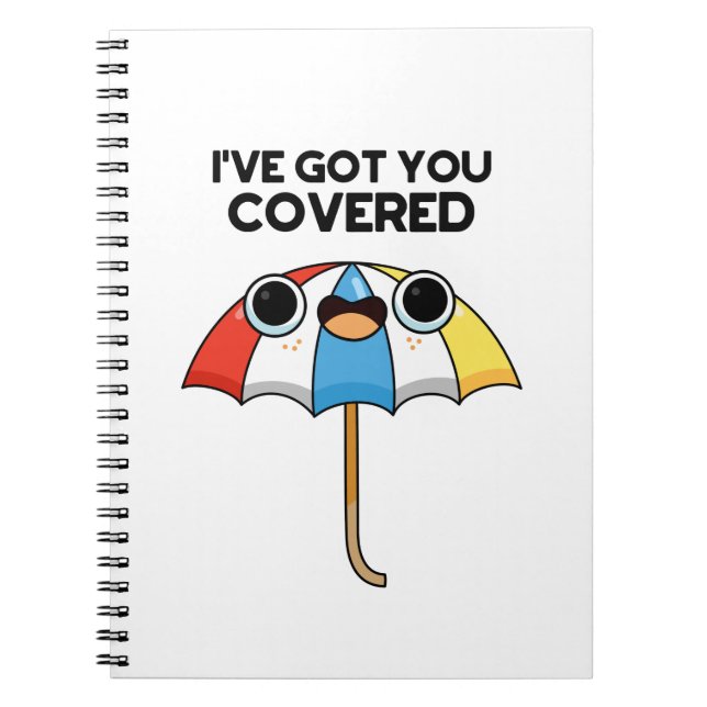 Caderno Espiral Eu Tenho Você Coberta Piada de Guarda-Chuva Engraç (Frente)