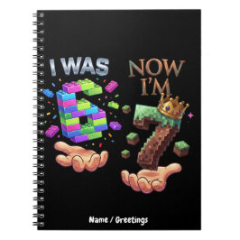 Caderno Espiral Eu Tinha 6 Anos Agora Tenho 7 Aniversário de Gamer