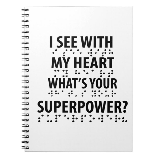 Caderno Espiral Eu Vejo Com Meu Coração - Cegueira Braille (Frente)