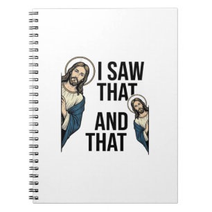 Caderno Espiral Eu Vi Aquele Jesus Engraçado Espiando Design de Ca