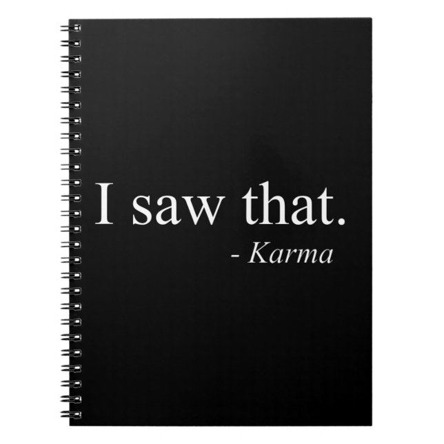 Caderno Espiral Eu Vi Isso - Karma (Frente)