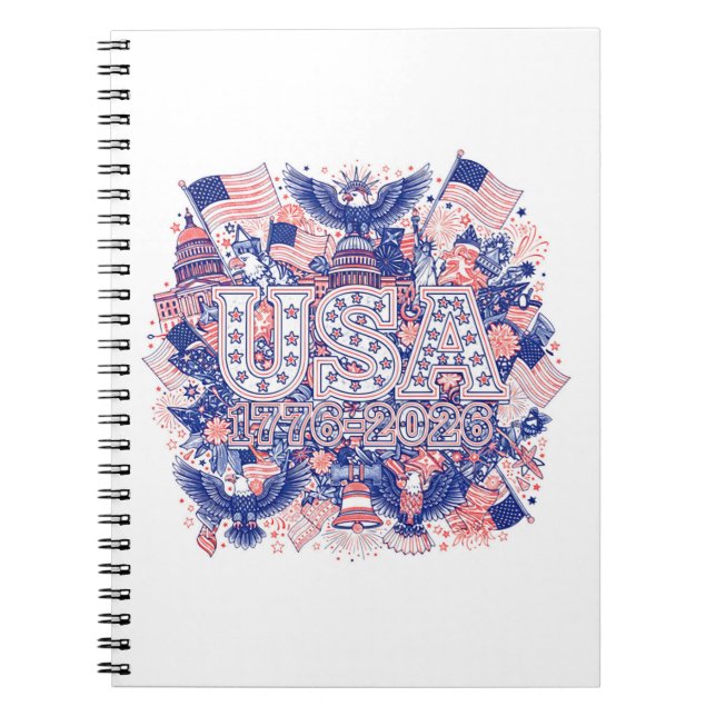 CADERNO ESPIRAL EUA 1776-2026 (Frente)
