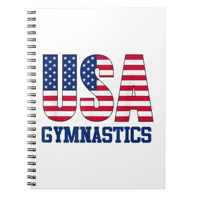 Caderno Espiral EUA com American Flag Gymnastics Sports (Frente)