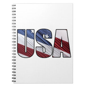 Caderno Espiral EUA em Red White e Blue American Patriotic Flag