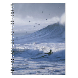 Caderno Espiral EUA, Estado de Washington, La Push. Homem caiaque