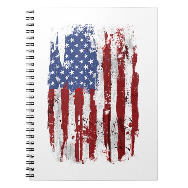 Caderno Espiral EUA Flag American Flag United States of America 4t (Frente)