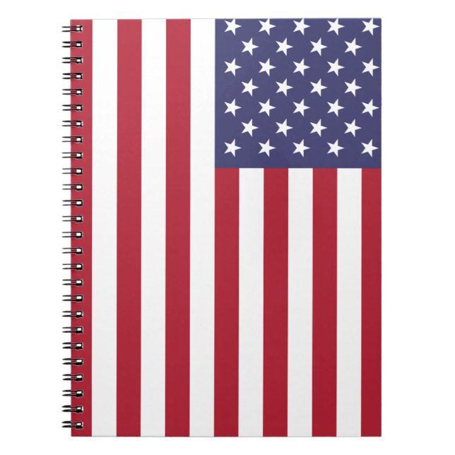 Caderno Espiral EUA Flag Spiral Notebook Dairy Diário For School (Frente)