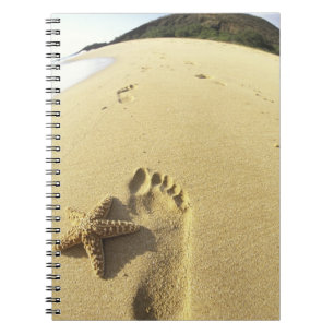 Caderno Espiral EUA, Havaí, Maui, Praia de Makena, Pegada e