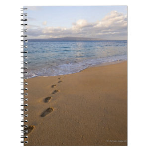 Caderno Espiral EUA, Havaí, Maui, Wailea, pegadas na praia 2