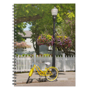 Caderno Espiral EUA, Michigan, Ilha Mackinac. Bicicleta Amarela