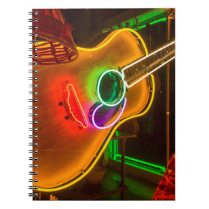 Caderno Espiral EUA, Texas, Austin. Guitarra Neon em Blackmail