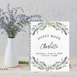 Caderno Espiral Eucalipto violeta de lavanda de formatura de livro