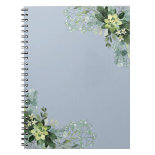 Caderno Espiral Eucalyptus Greenery Bebês Folhagem de Casamento R