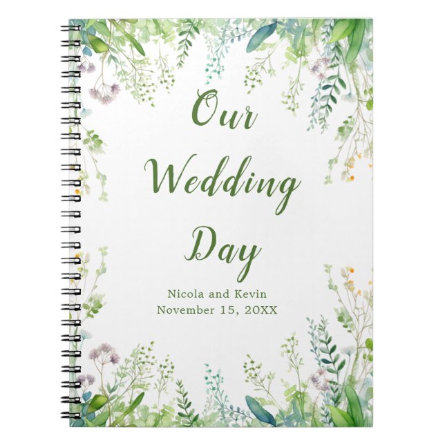 Caderno Espiral Eucalyptus Greenery Deixa Planner de Casamento (Frente)