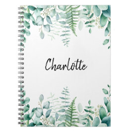 Caderno Espiral Eucalyptus greenery woodland fern