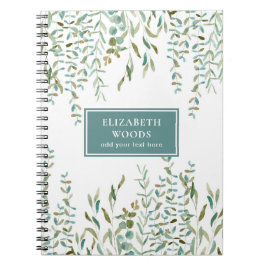 Caderno Espiral Eucalyptus-Watercolor Rustic Deixa Personalizado