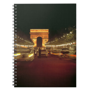 Caderno Espiral Europa, França, Paris. Tráfego noturno apressado