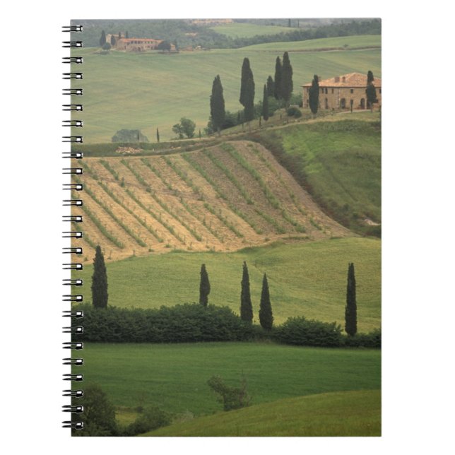 Caderno Espiral Europa, Itália, Toscânia, Val d'Orcia, Toscana (Frente)