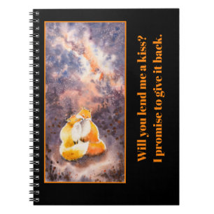 Caderno Espiral EVE pintou duas raposas apaixonadas