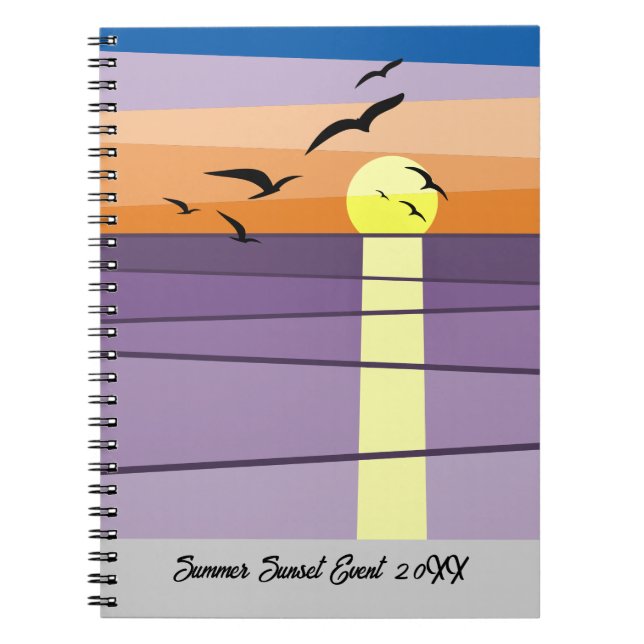 Caderno Espiral Evento Sunset de Verão Personalizado (Frente)