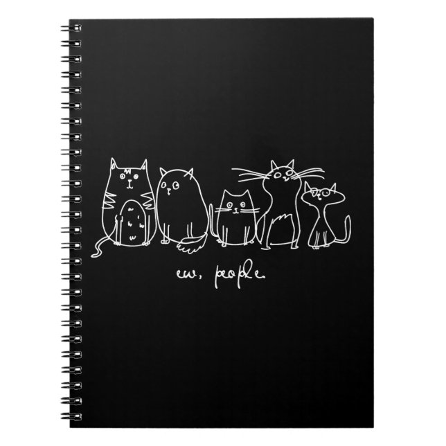 Caderno Espiral Ew, Pessoas Engraçadas, Amantes De Gato (Frente)