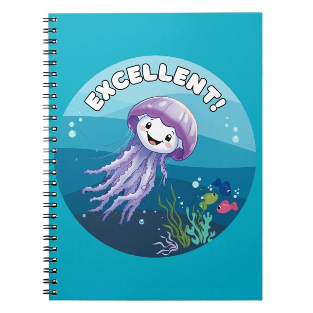 Caderno Espiral Excelente!, Água-viva (Frente)
