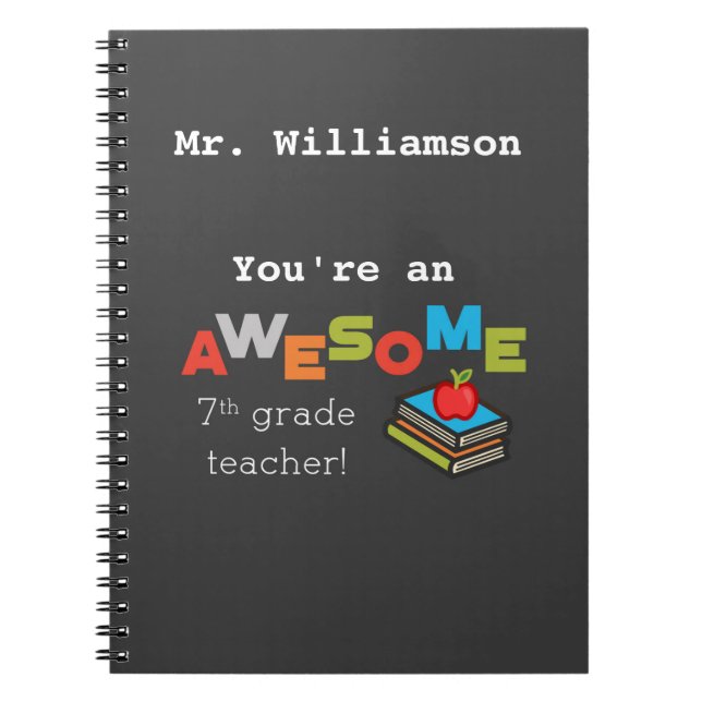 Caderno Espiral Excelente Apreciação de Professores do 7º ano (Frente)