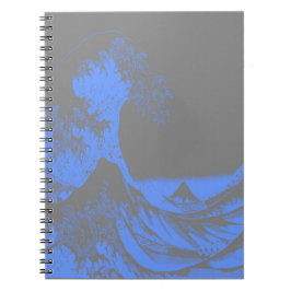 Caderno Espiral Excelente Onda Azul e Cinzas de Seafoam