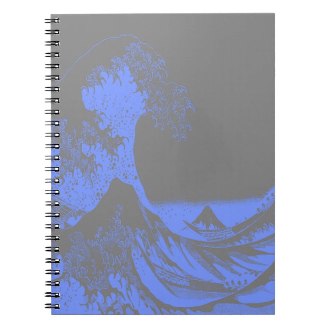 Caderno Espiral Excelente Onda Azul e Cinzas de Seafoam (Frente)