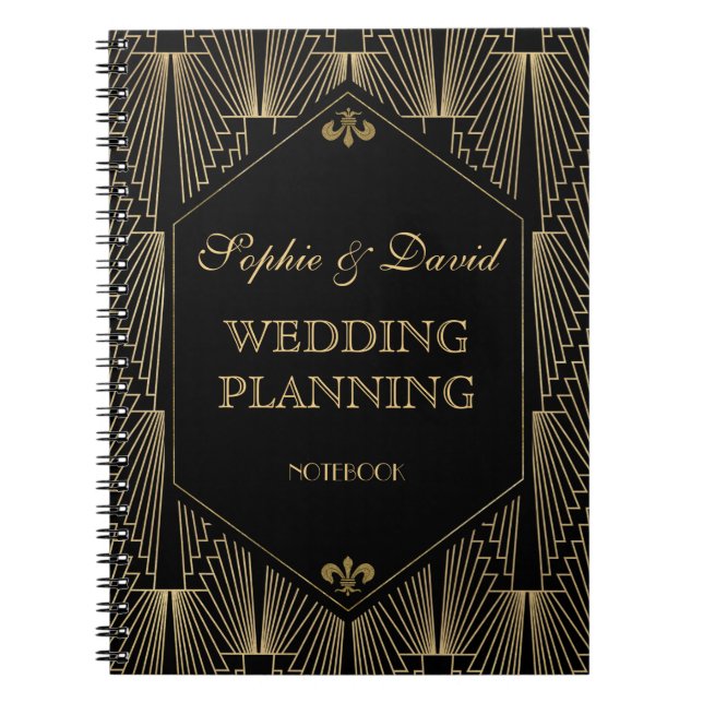 Caderno Espiral Excelente Ring 20s Gatsby Art Deco Planner de Casa (Frente)