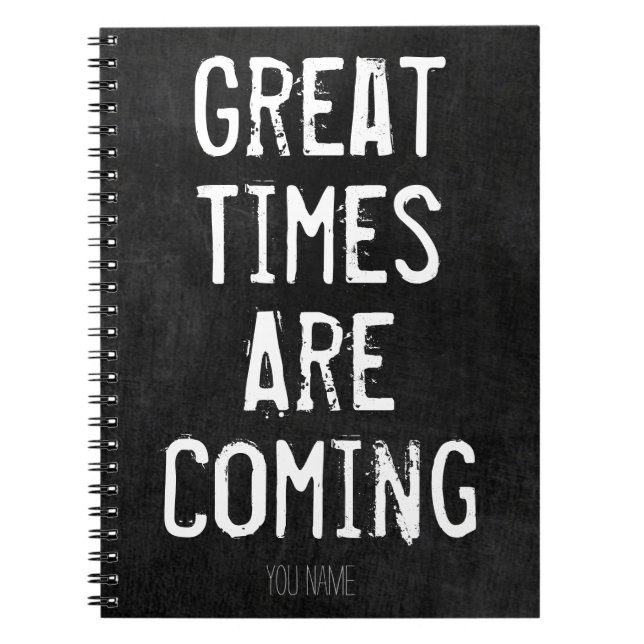 Caderno Espiral Excelente Times está chegando - citação motivacion (Frente)