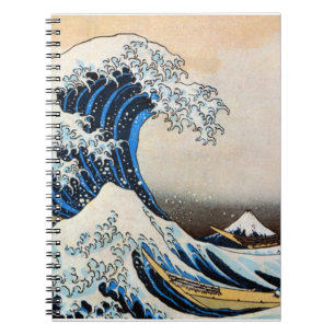 Caderno Espiral Excelente Wave, Hokusai, Ukiyo-e