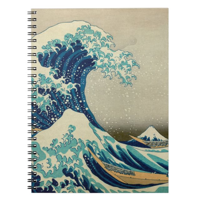 Caderno Espiral Excelente Wave off Kanagawa & Japonês Art /Japão (Frente)