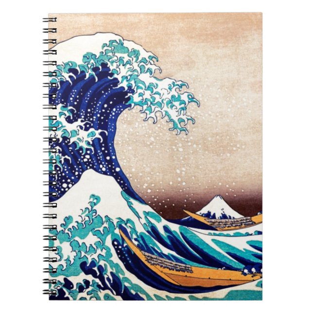 Caderno Espiral Excelente Wave Off Kanagawa Japonês Woodblock Impr (Frente)