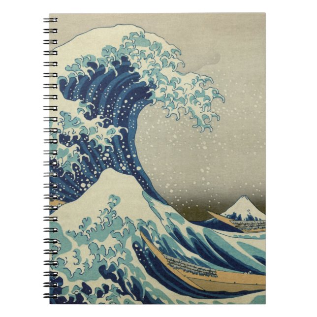 Caderno Espiral "Excelente Wave off Kanagawa" por Hokusai (Frente)